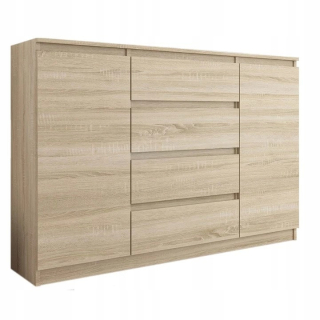 Mobene Moderná komoda 140 x 40 x 98 cm, matný dub sonoma
